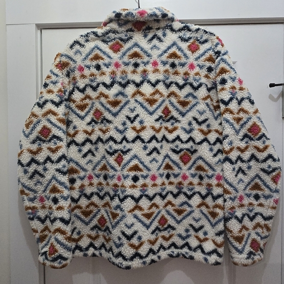 Colorful Chevron Fleece Pullover - Picture 2 of 3